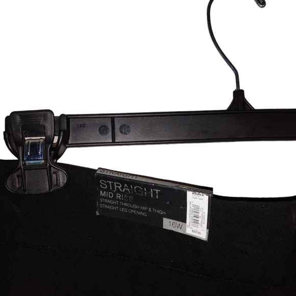 NWT Apt 9 Modern Fit Mid Rise Slimming Straight Black Tie Dress Pants Size 16W - Picture 6 of 10